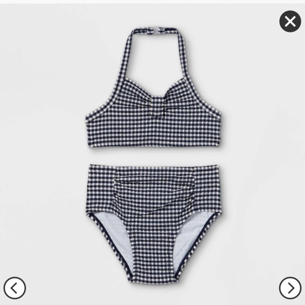 HP 🎉 Toddler Girls Retro seersucker bikini
